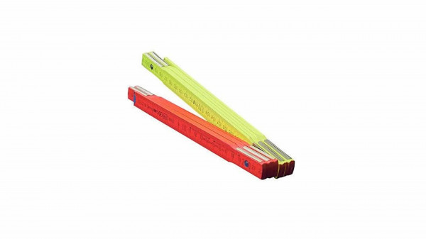 Holzgliedermaßstab GELB/ROT neon 2m BMI