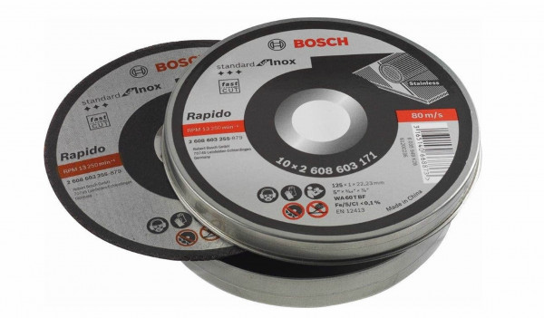 BOSCH Trennscheiben 10er Pack in Dose 125x1.0 INOX
