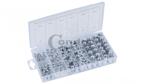 Condor 9040 Nietmuttern-Sortiment, Aluminium, 150-tlg.