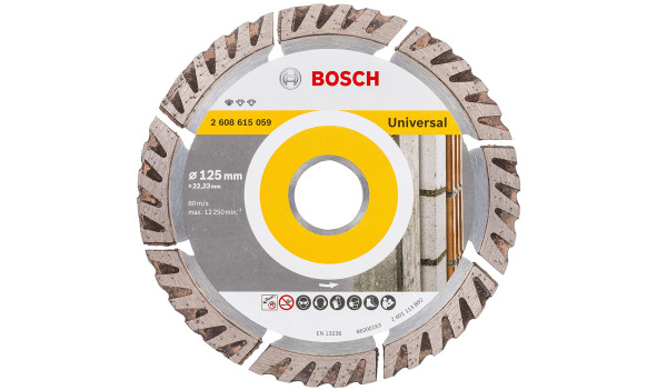 BOSCH 2608602394 Diamanttrennscheibe Standard for Universal Turbo, 125x22,23x2x10 mm, 1er-Pack